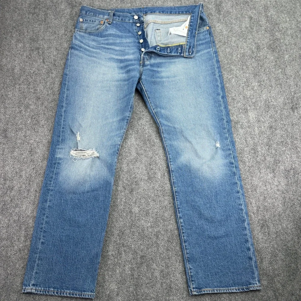 Levis 501 93 Jeans Mens 36x32 (Fit 37x31) Medium Wash Blue Premium Button Fly‎
